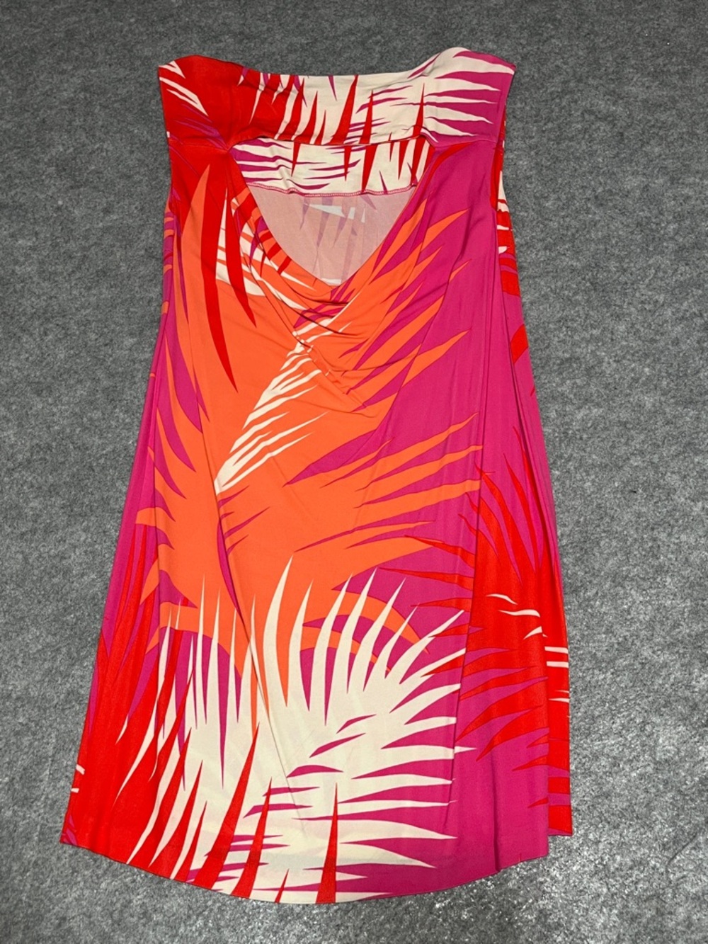 Tibi Palm-Print Mini Dress in Pink, Orange & White - Picture 6 of 8